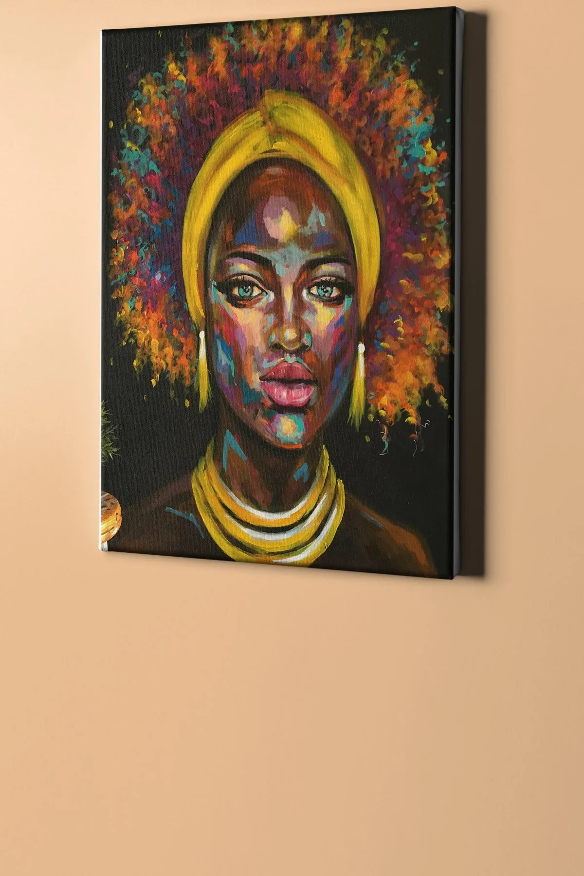 Sayılarla Boyama Seti Çerçeveli Kasnaklı Renkli Afrikalı
