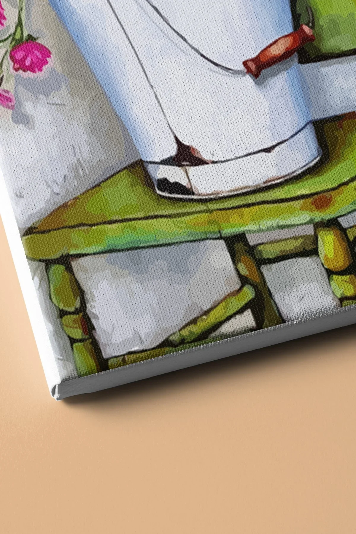 Sayılarla Boyama Seti Kasnaklı Yeşil Sandalye Ve Çiçekler