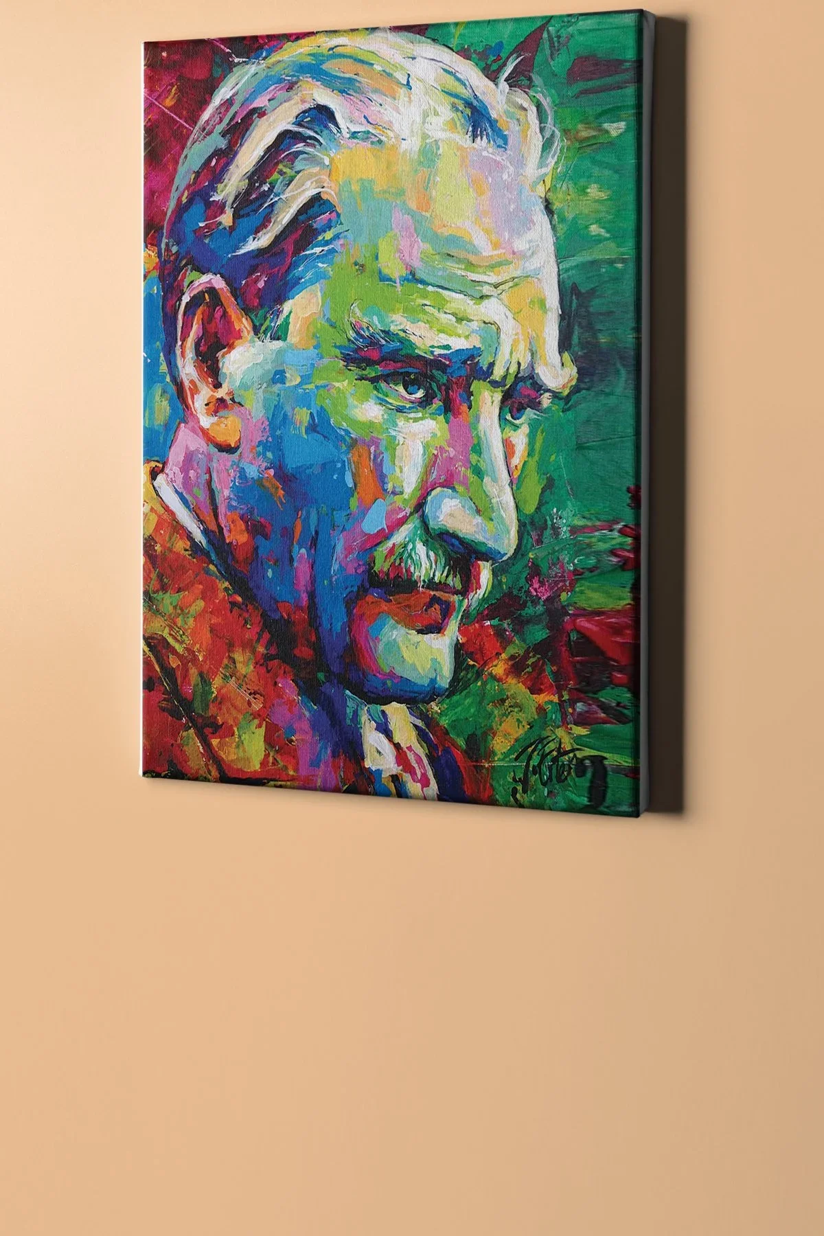 Sayılarla Boyama Seti Kasnaklı Atatürk Renkli Kanvas