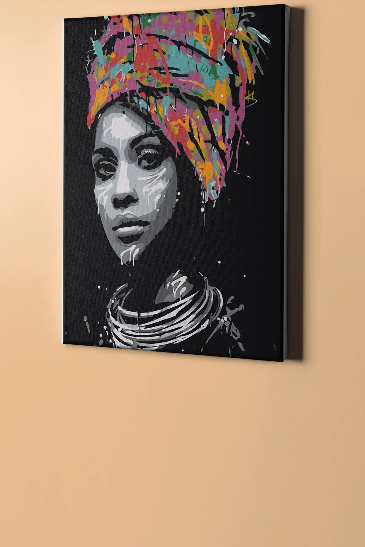 Afrikalı Güzel 1 Sayılarla Boyama Seti Kasnaklı