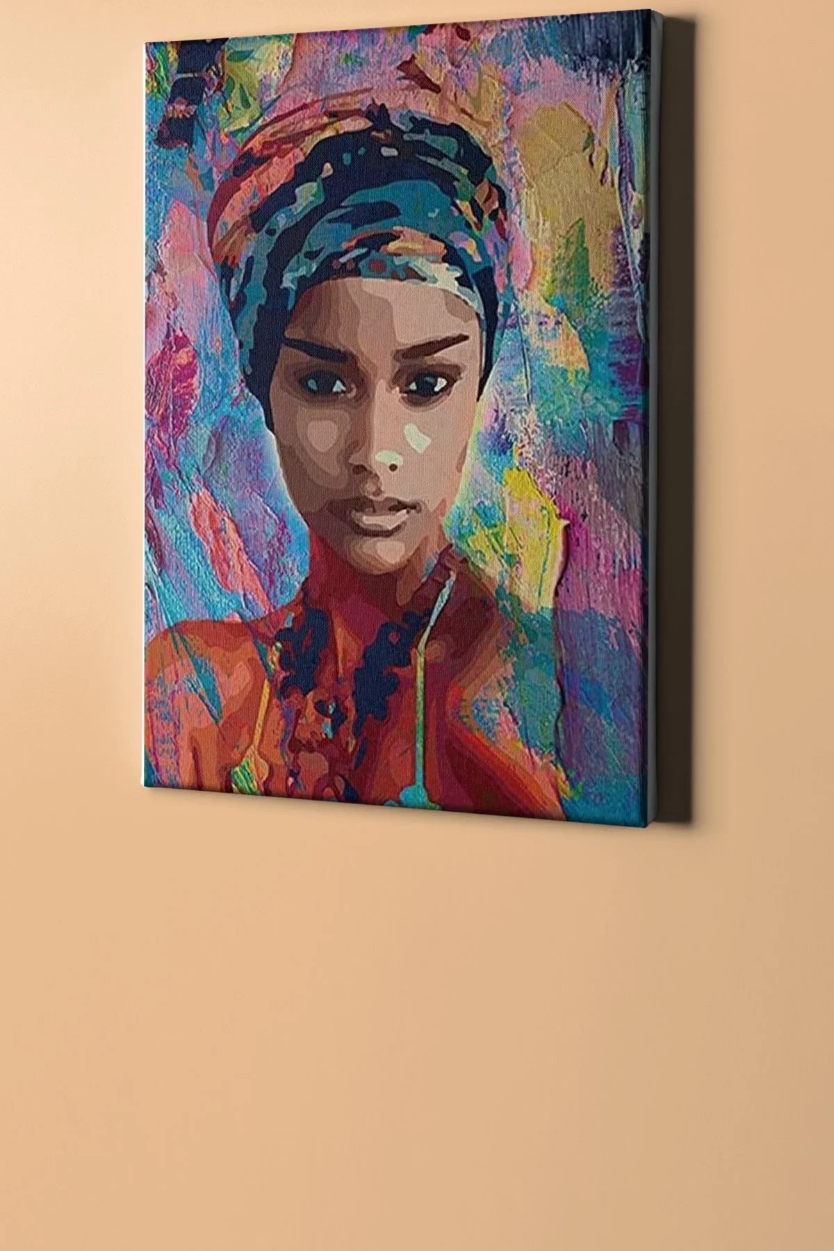 Afrikalı Güzel 6 Sayılarla Boyama Seti Kasnaklı